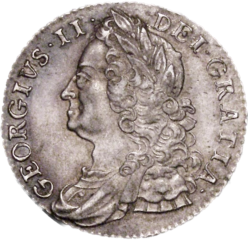 1750 Shilling Old head Plain in angles Oval 0 S3704 ESC 1729 GEF