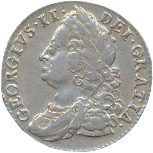 1750 Shilling Old head Plain in angles Narrow 0 S3704 ESC 1729 GVF/NEF