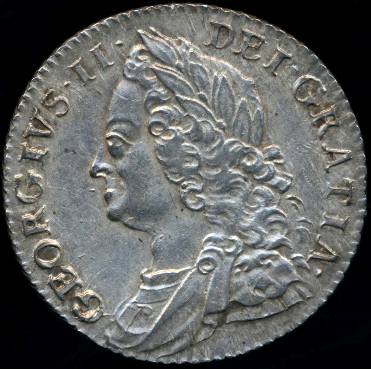 1750/46 Shilling Old head Plain in angles Wide 0 S3704 ESC 1732 Scarce NEF
