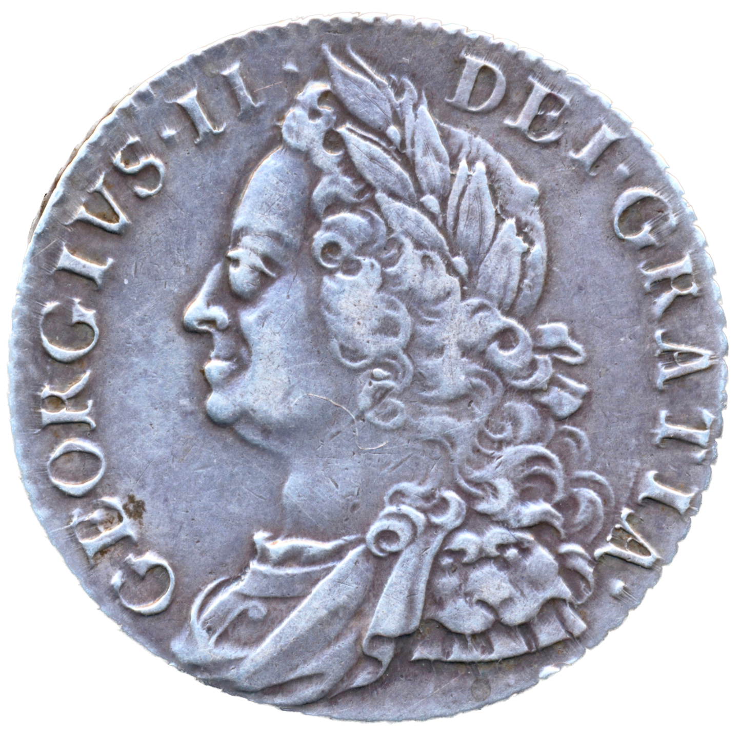 1751 Shilling Old head Plain in angles S3704 ESC 1733 Extremely rare (R3) VF