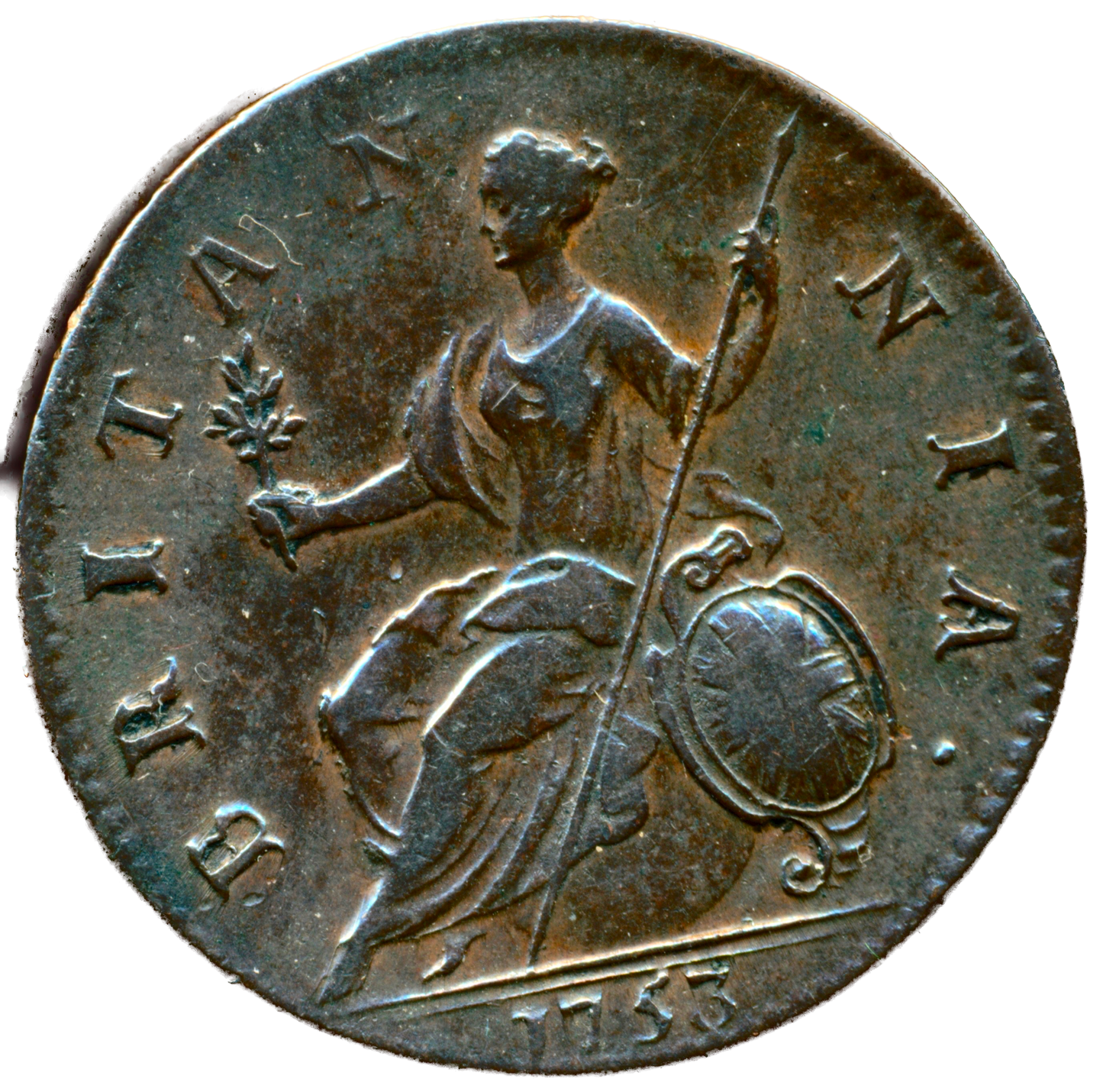 1753 Halfpenny S3719 BMC 883 VF