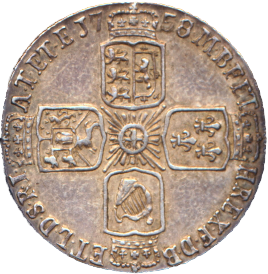 1758 Sixpence Old head Plain in angles S3711 ESC 1763 NEF/EF
