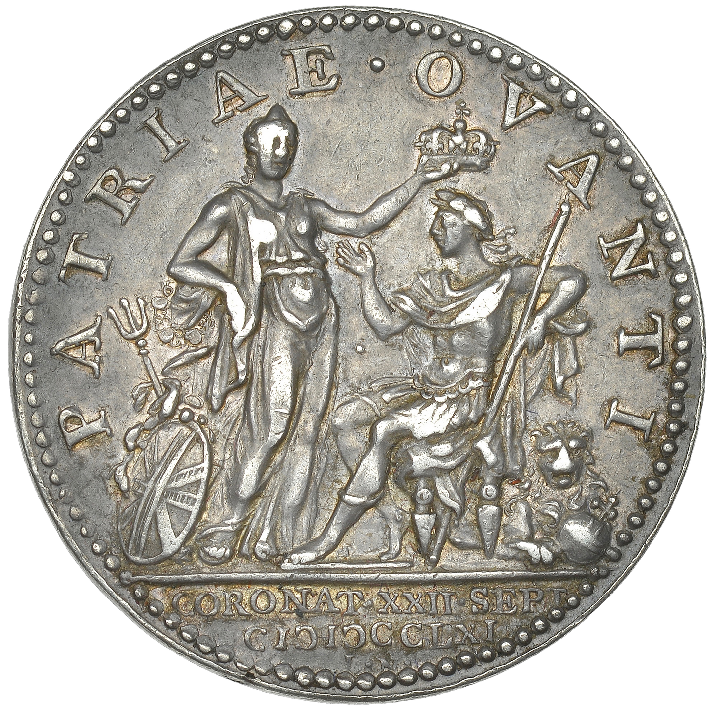 1761 Coronation silver medal E694 BHM 23 GVF