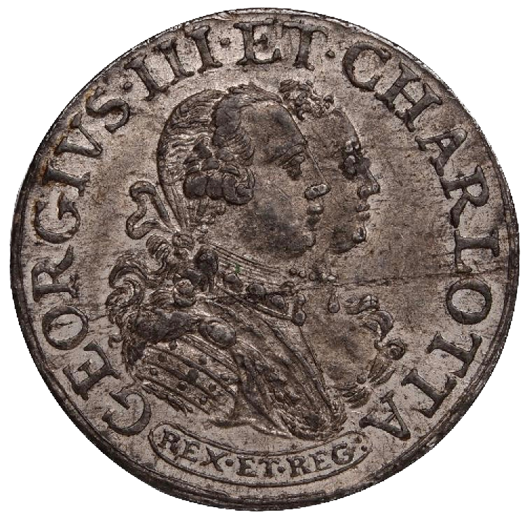 1761 Marriage of George III and Queen Charlotte White metal E691 BHM 17 GEF