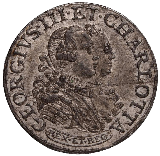 1761 Marriage of George III and Queen Charlotte White metal E691 BHM 17 GEF