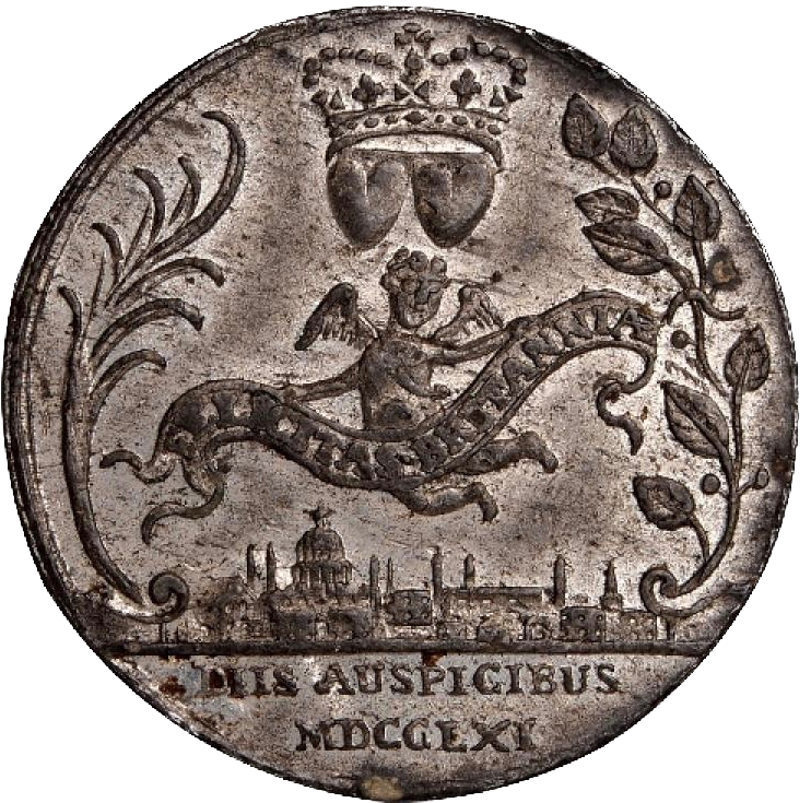 1761 Marriage of George III and Queen Charlotte White metal E691 BHM 17 GEF