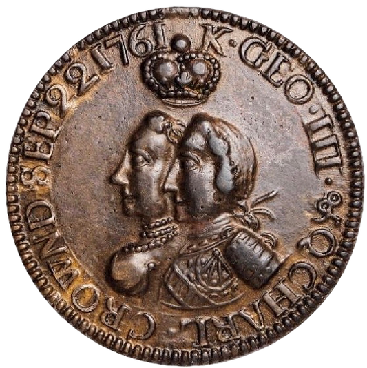 1761 Coronation copper medal BHM 51 NEF
