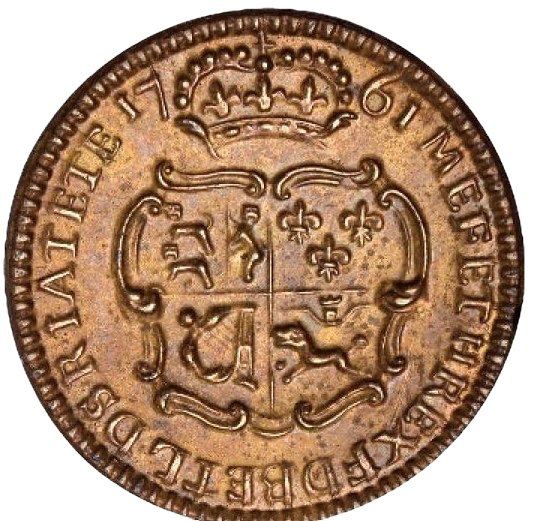 1761 Coronation copper medal BHM 56 NEF
