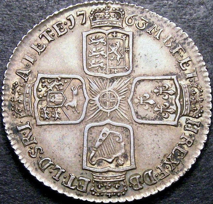 1763 Northumberland Shilling S3742 ESC 2124 Scarce EF