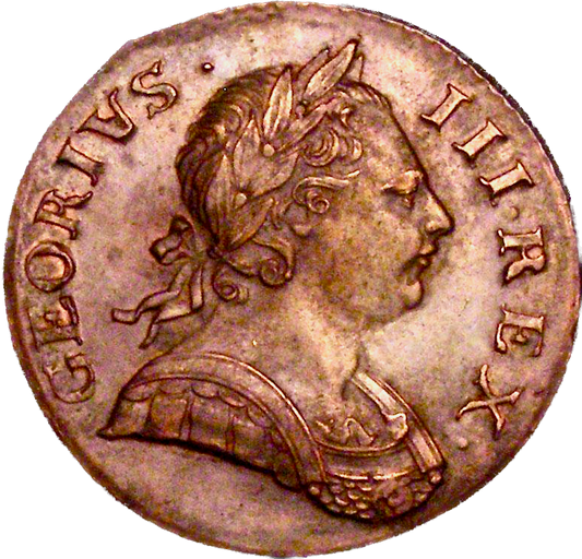 1772 Halfpenny GEORIVS error S3774 BMC 900 Rare EF/GEF