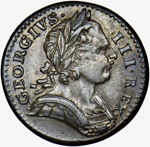1773 Farthing S3775 BMC 911 Obverse 1 NEF