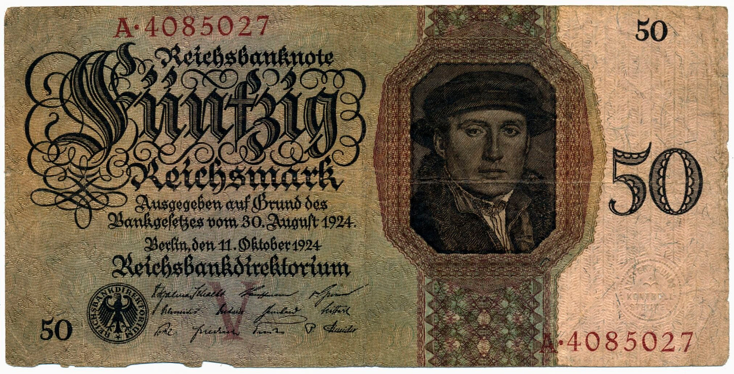 GERMANY P.177 1924 50 Reichsmark F
