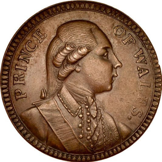 1783 Majority of Prince of Wales bronze medal BHM 250 Rare