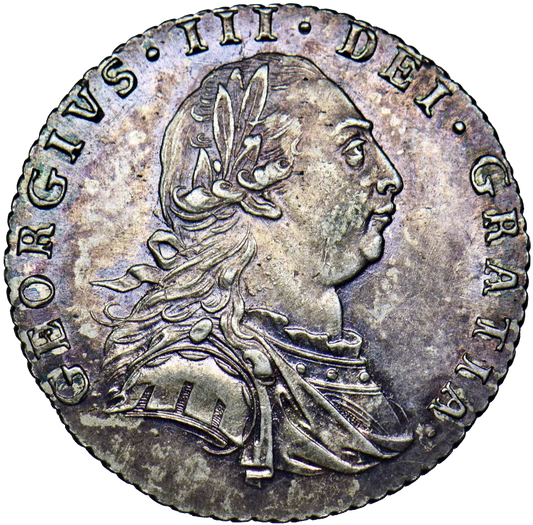 1787 Sixpence First bust No hearts S3749 ESC 2190 AUNC