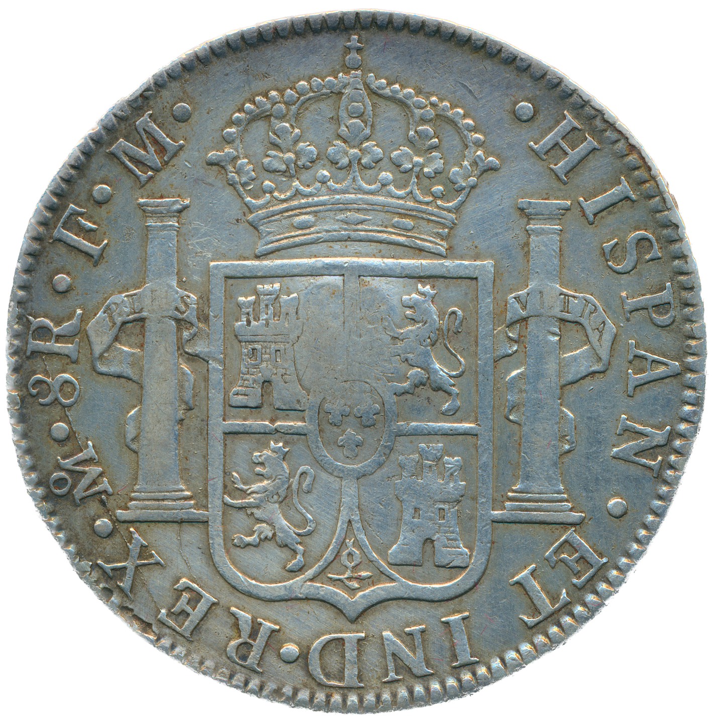 1790 Countermark dollar S3765A ESC 1852 Mexico City mint VF