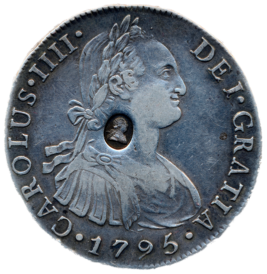 1795 Countermark dollar S3765A ESC 1858 Lima mint EF