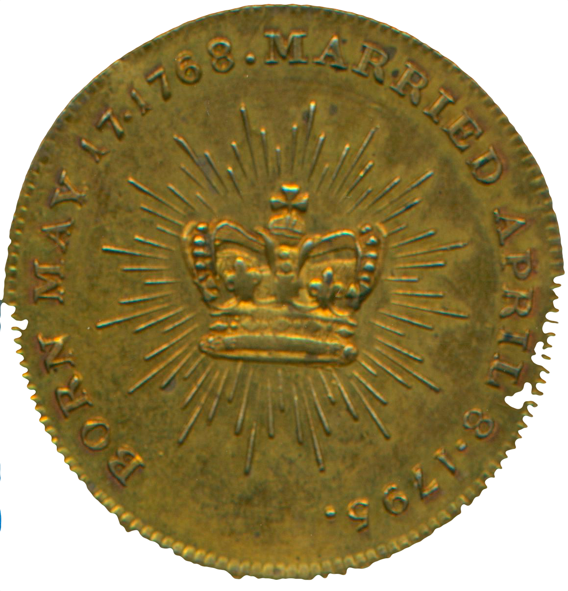 1795 Marriage of Prince of Wales and Caroline Brass BHM 399 NEF