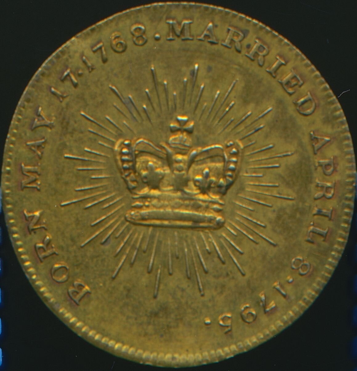 1795 Marriage of Prince of Wales and Caroline Brass BHM 399 NEF