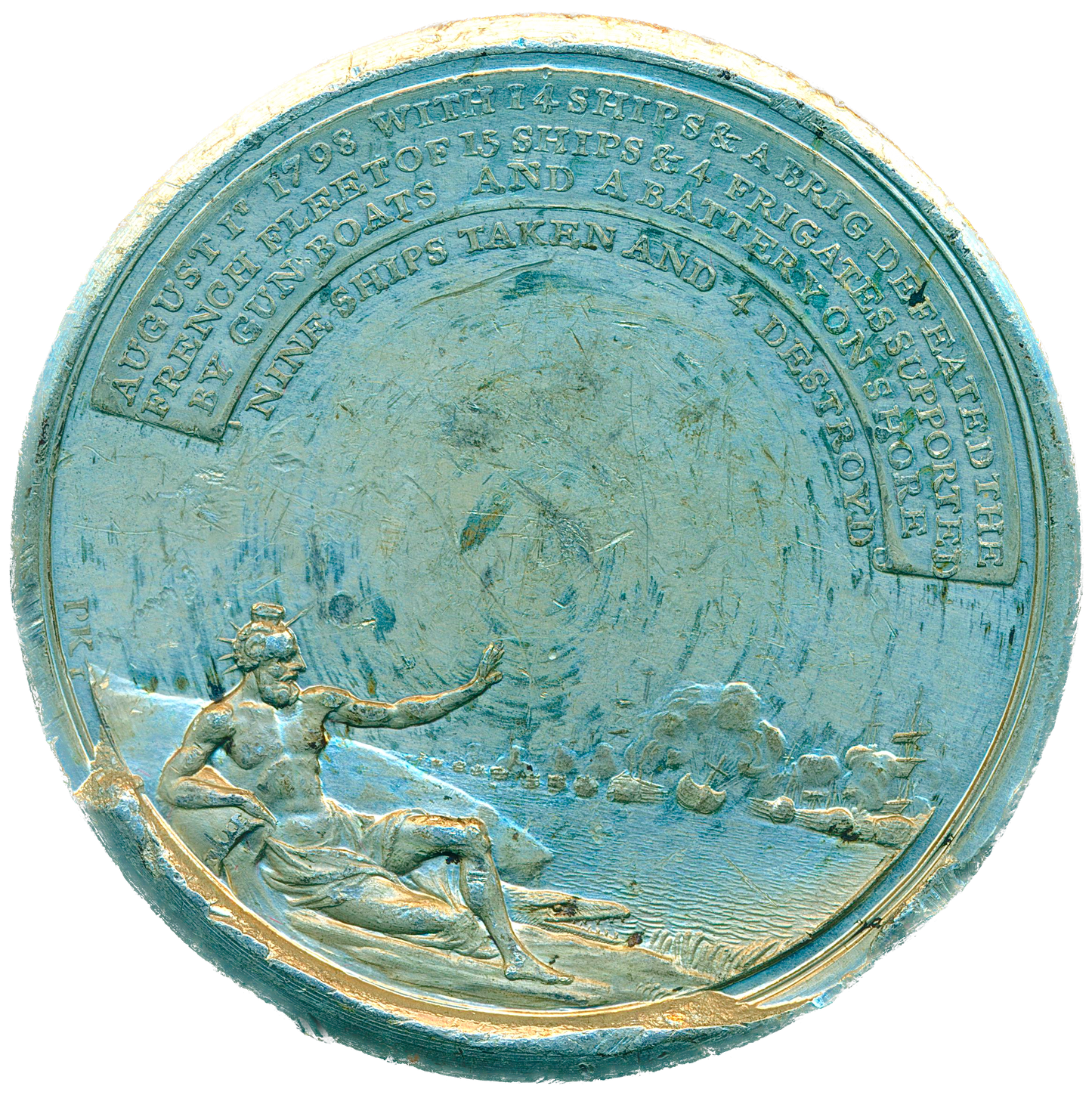 1798 Battle of the Nile 48mm white metal medal BHM 448 E889 VF