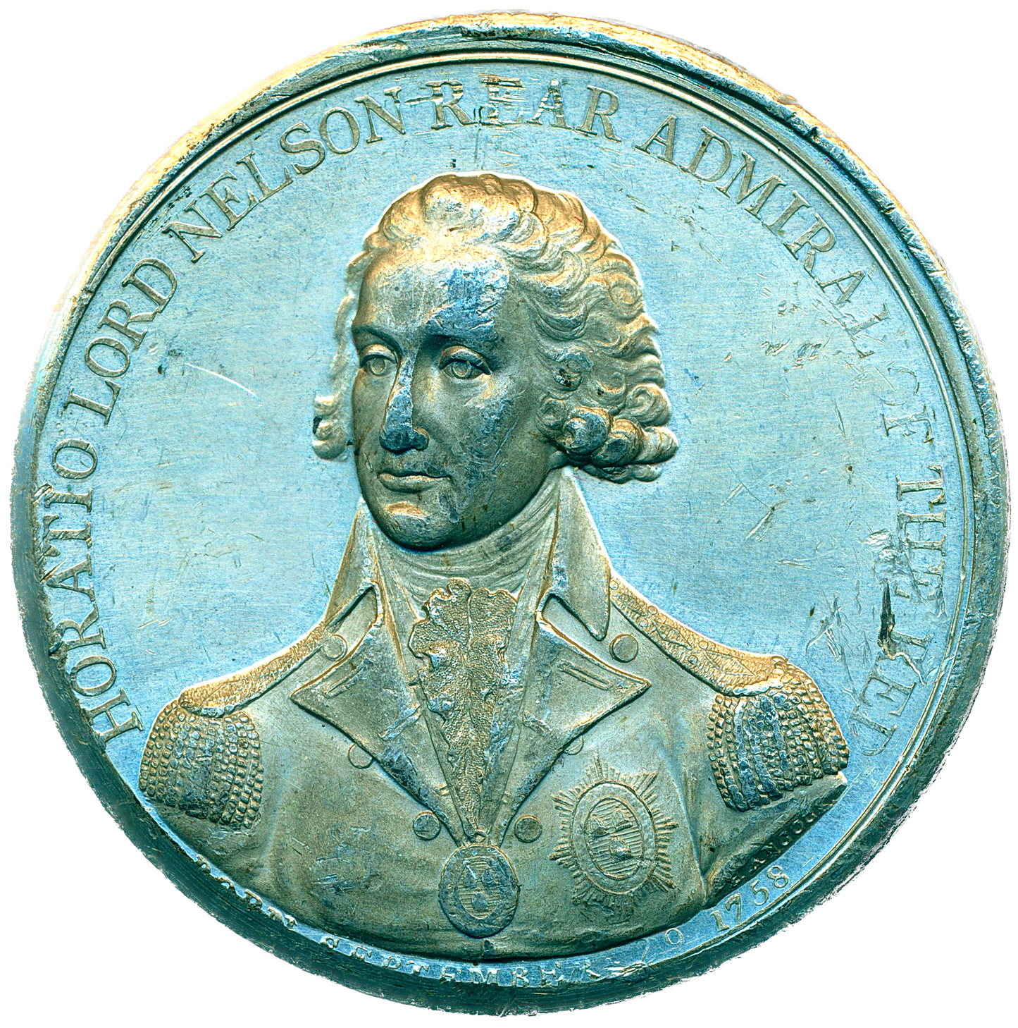 1798 Battle of the Nile 48mm white metal medal BHM 448 E889 VF