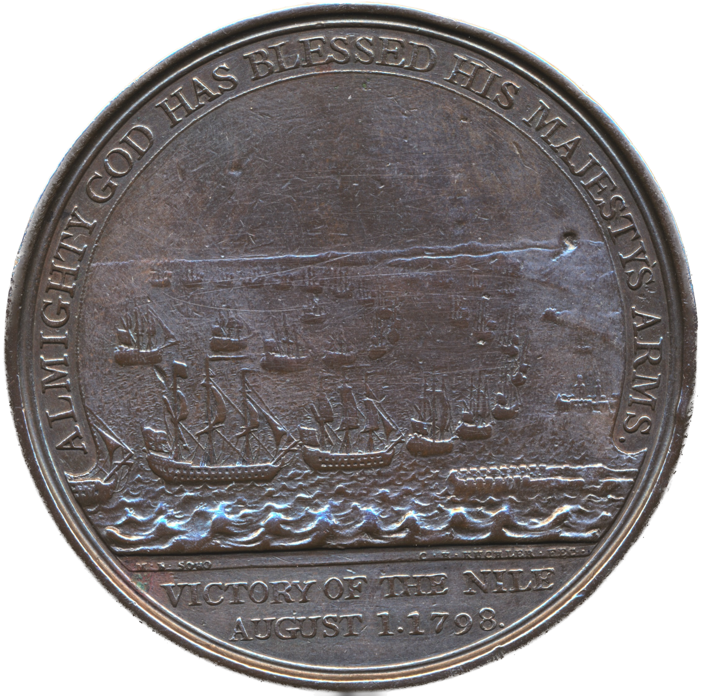 1798 Battle of the Nile Davison's 47mm bronze medal BHM 447 E890