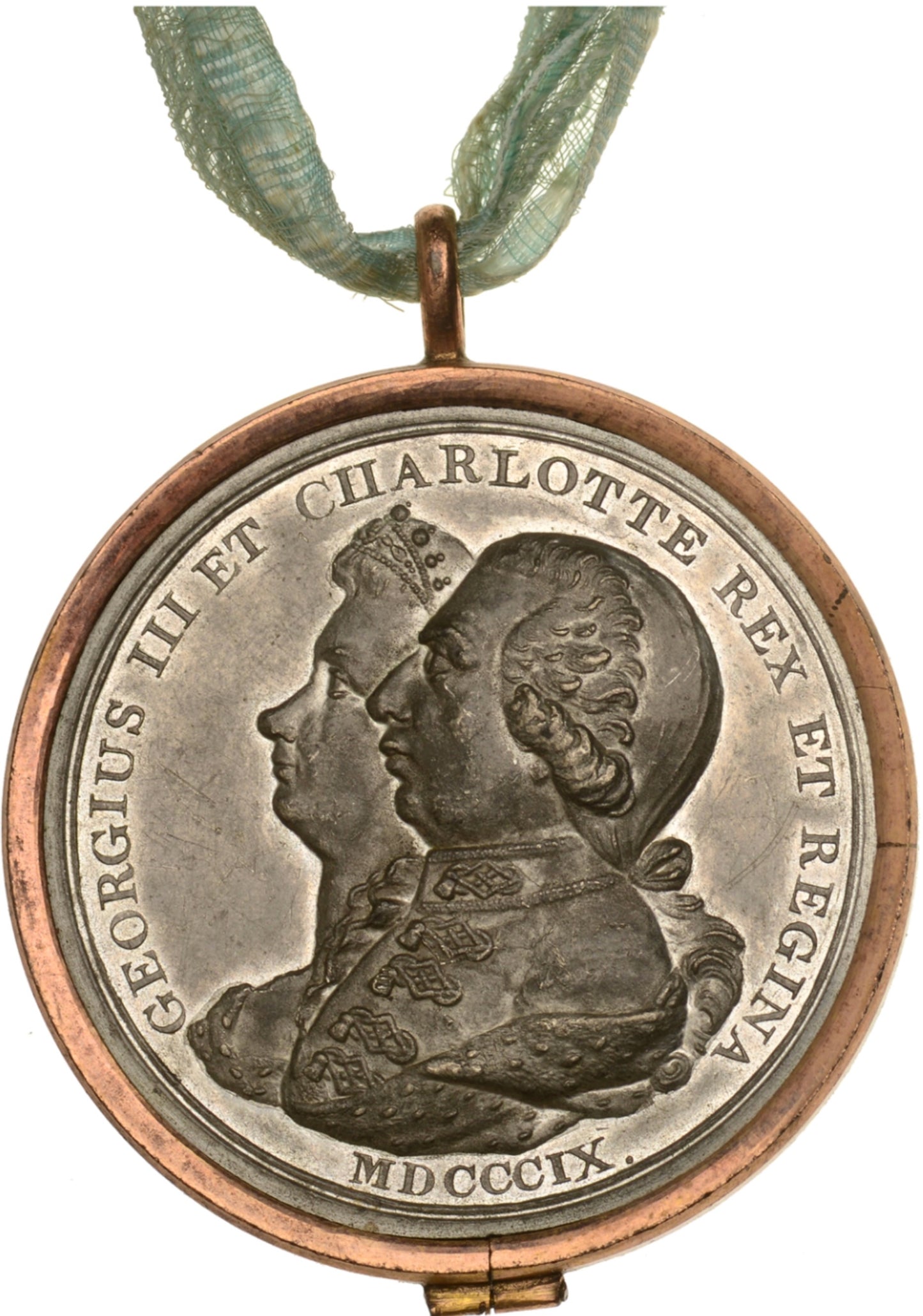 1809 Grand National Jubilee 39mm white metal medal in brass ring BHM 643