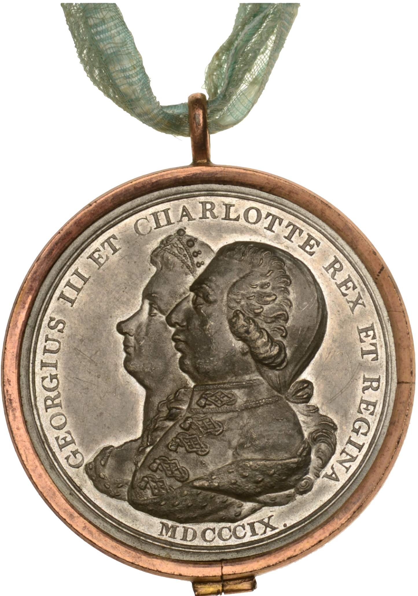 1809 Grand National Jubilee 39mm white metal medal in brass ring BHM 643