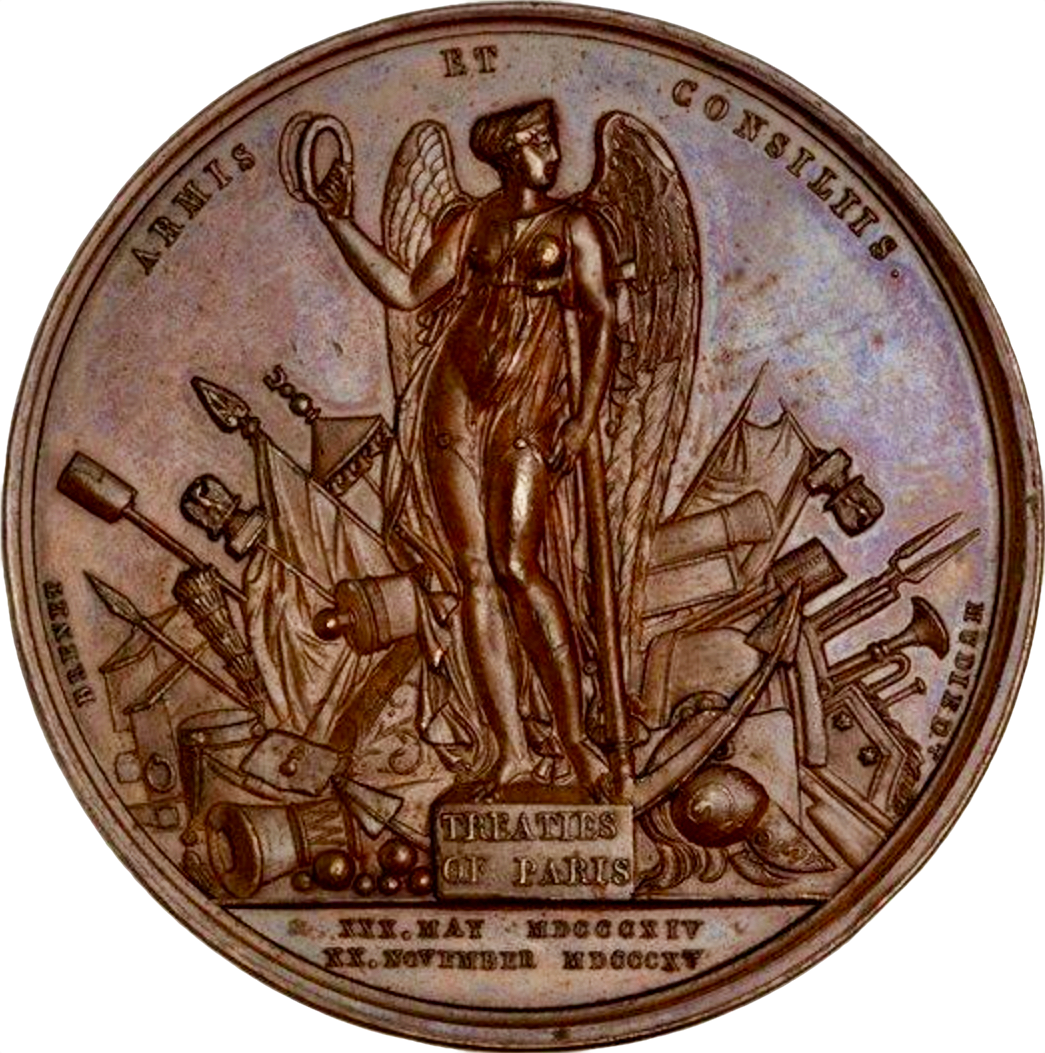 1815 Treaties of Paris 41mm bronze medal BHM 892 E1080