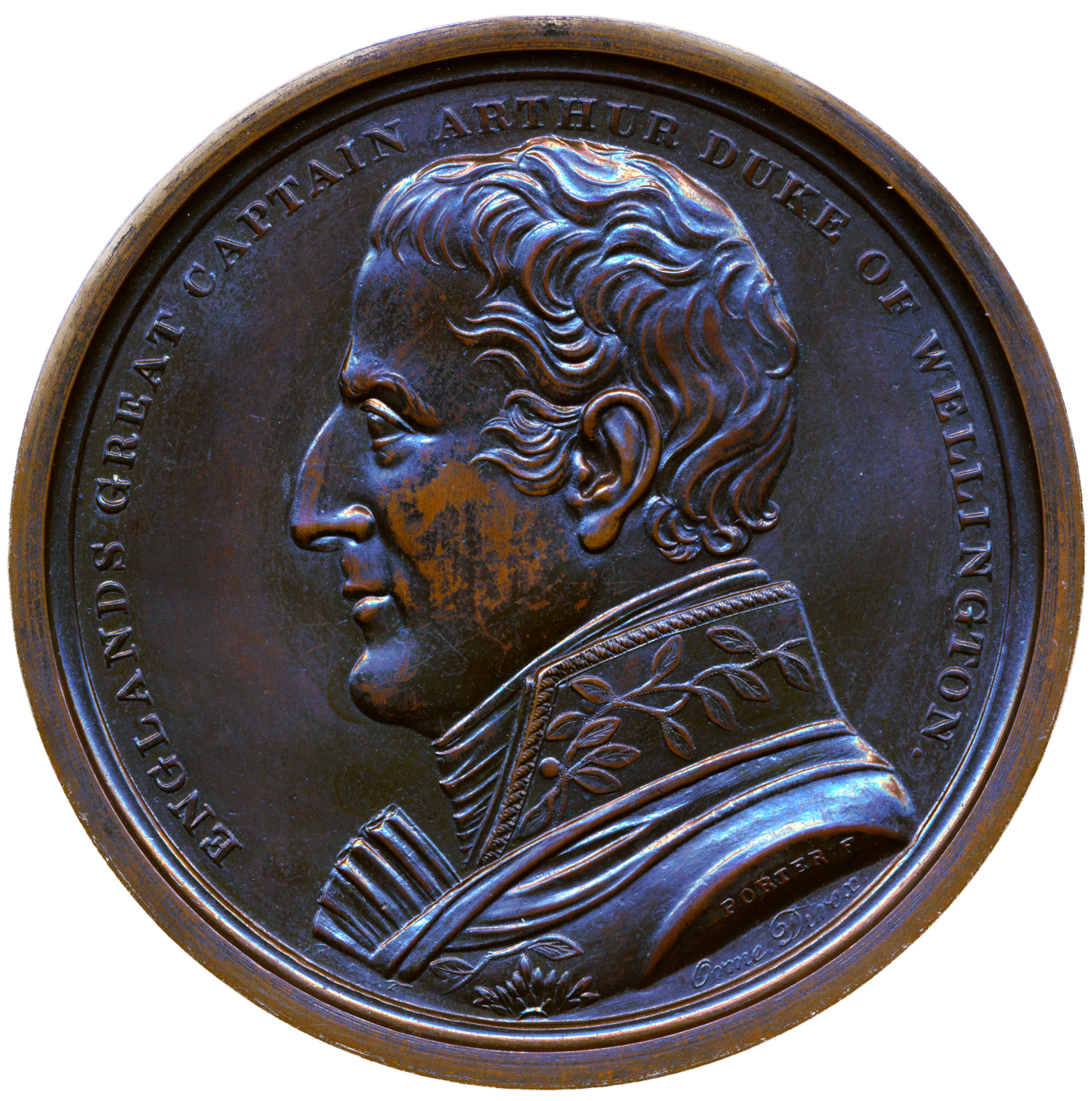 1815 British victories of the Peninsular War 75mm bronze box medal BHM 866 E1074 UNC