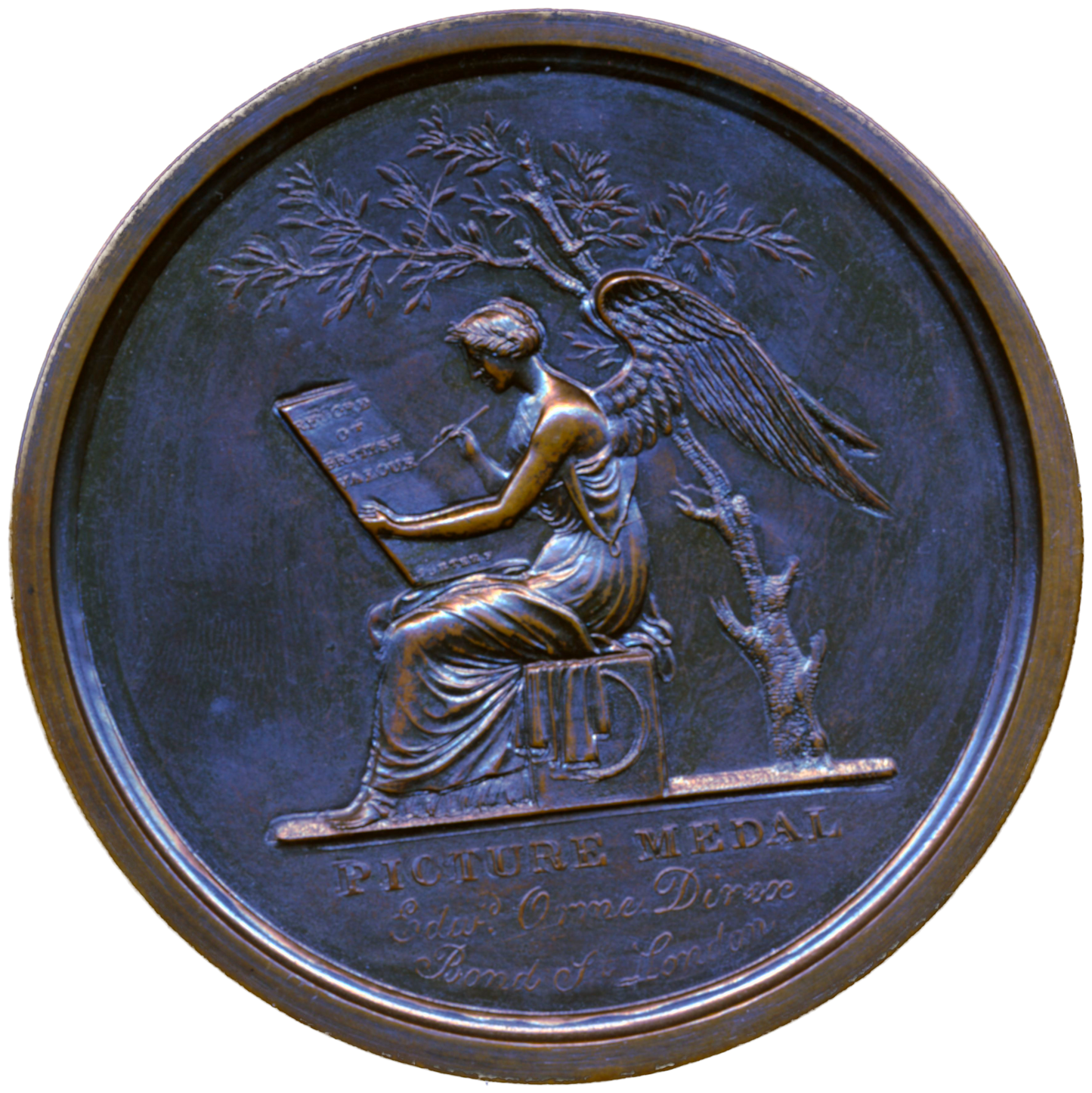 1815 British victories of the Peninsular War 75mm bronze box medal BHM 866 E1074 UNC