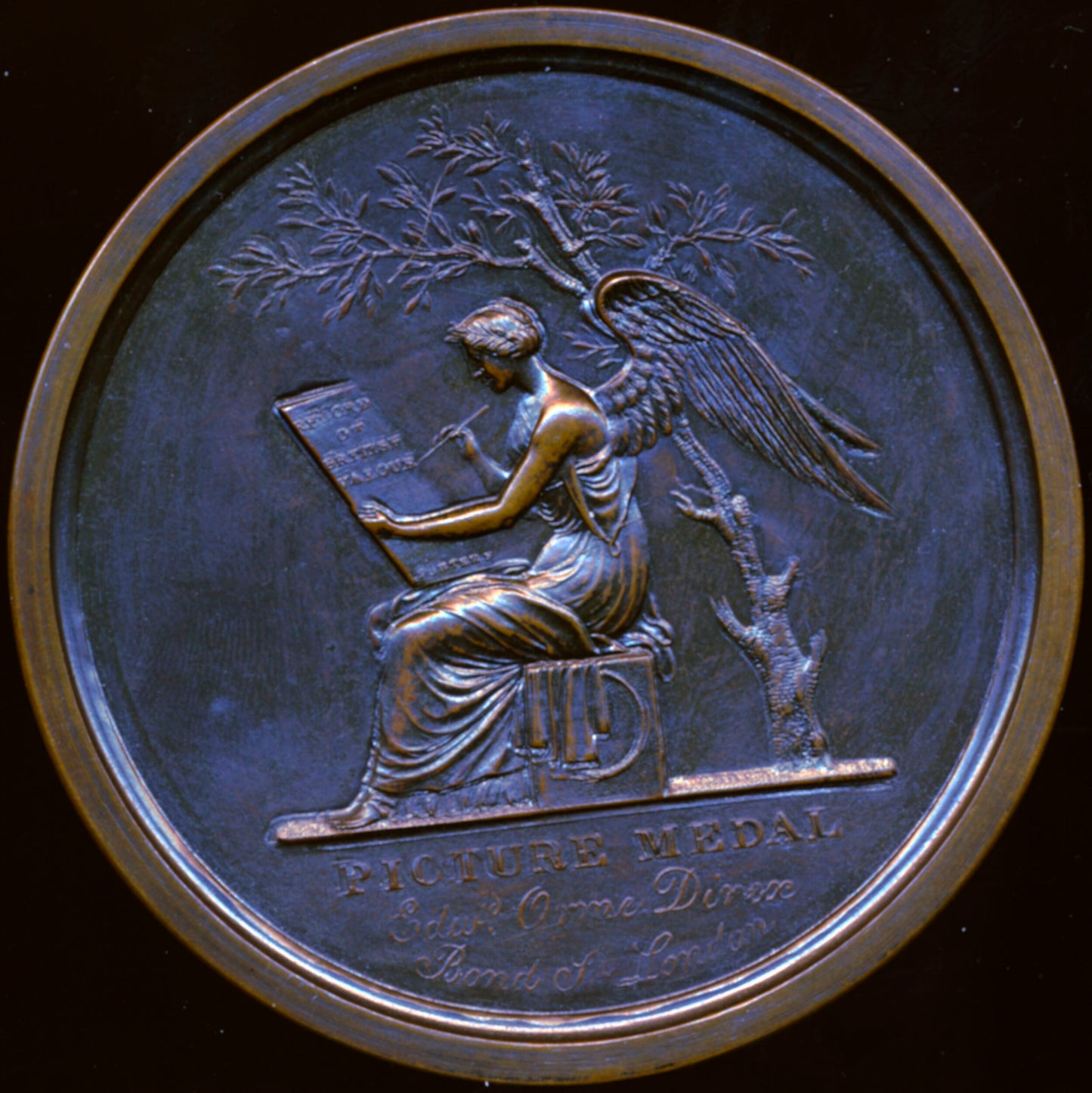 1815 British victories of the Peninsular War 75mm bronze box medal BHM 866 E1074 UNC