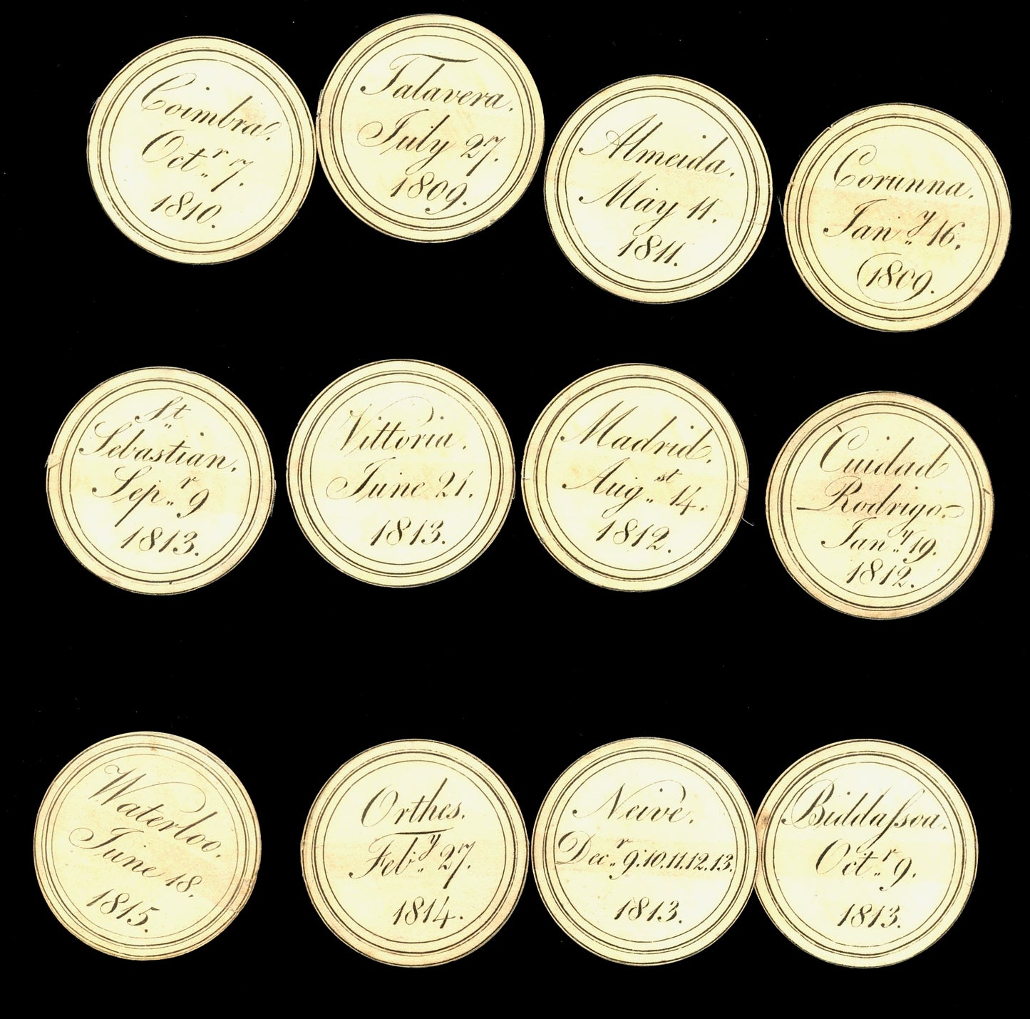 1815 Wellington's Continental Victories 47.5mm bronze box medal BHM 885 E1075a