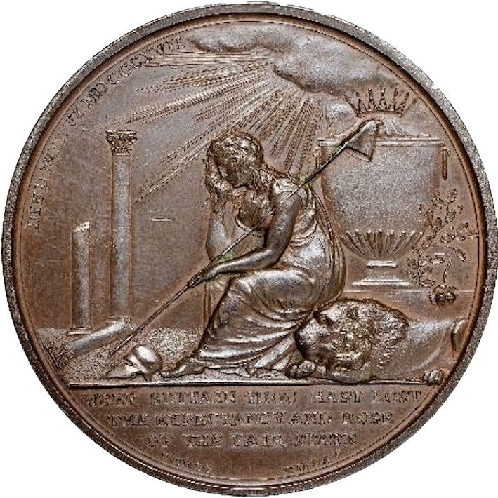 1817 Death of Princess Charlotte 50mm Bronze medal E1097 BHM 940 EF