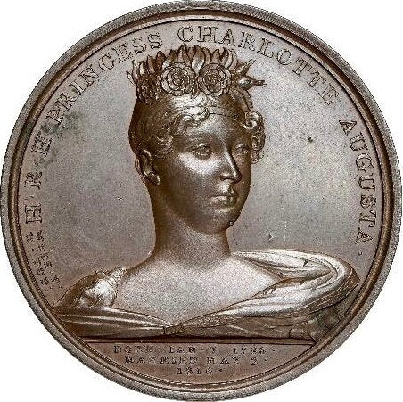 1817 Death of Princess Charlotte 50mm Bronze medal E1097 BHM 940 EF