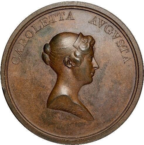 1817 Death of Princess Charlotte 50mm Bronze medal E1096 BHM 941 EF