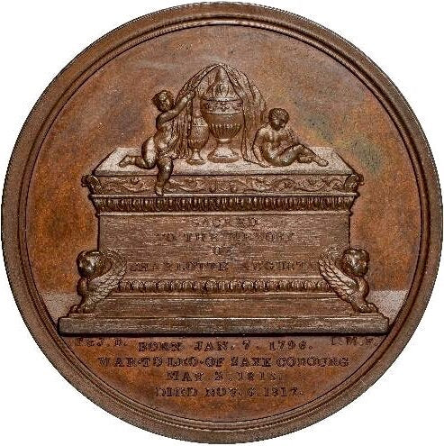 1817 Death of Princess Charlotte 50mm Bronze medal E1096 BHM 941 EF