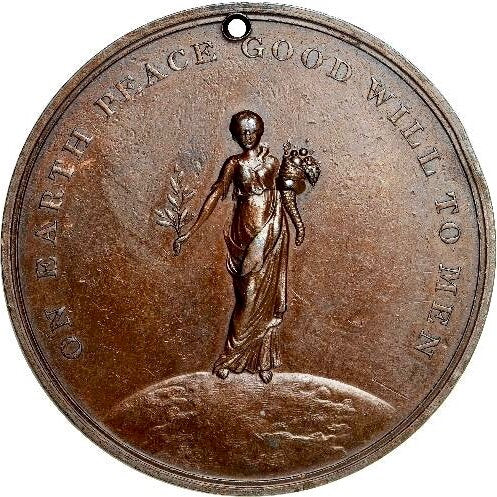 1820 Accession of George IV 45.5mm bronze medal Very rare BHM 1017 EF