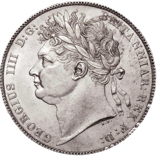 1821 Halfcrown Laureate bust Heavier garnishing S3807 ESC 2362 AUNC