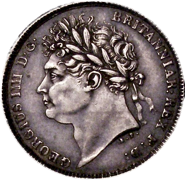 1821 Sixpence Laureate head S3813 ESC 2421 EF