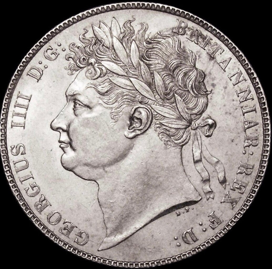 1821 Halfcrown Laureate bust Heavier garnishing S3807 ESC 2362 AUNC