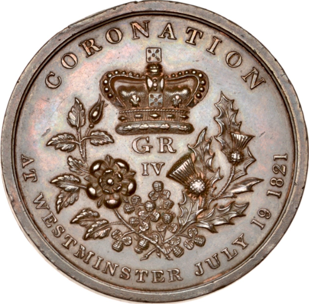 1821 Coronation bronze medal BHM 1077