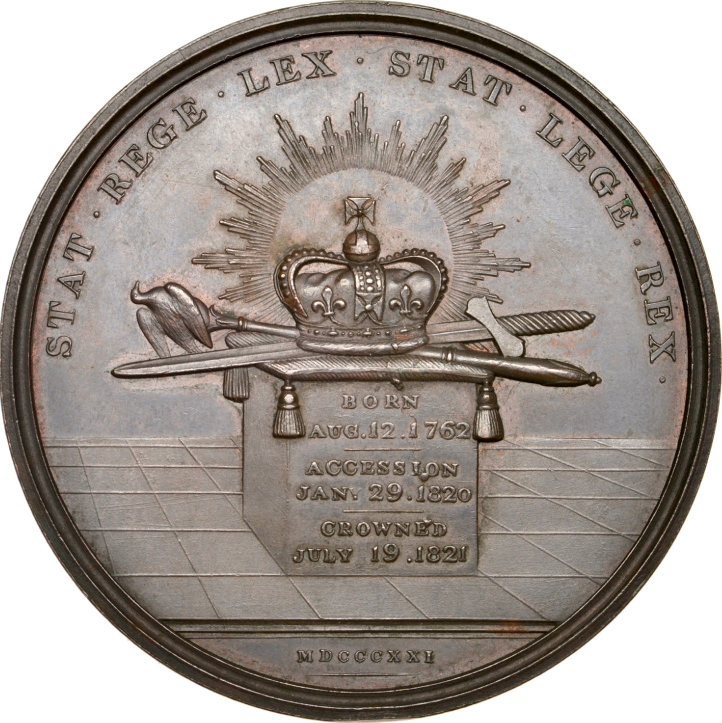 1821 Coronation bronze medal by T Webb BHM 1093 UNC