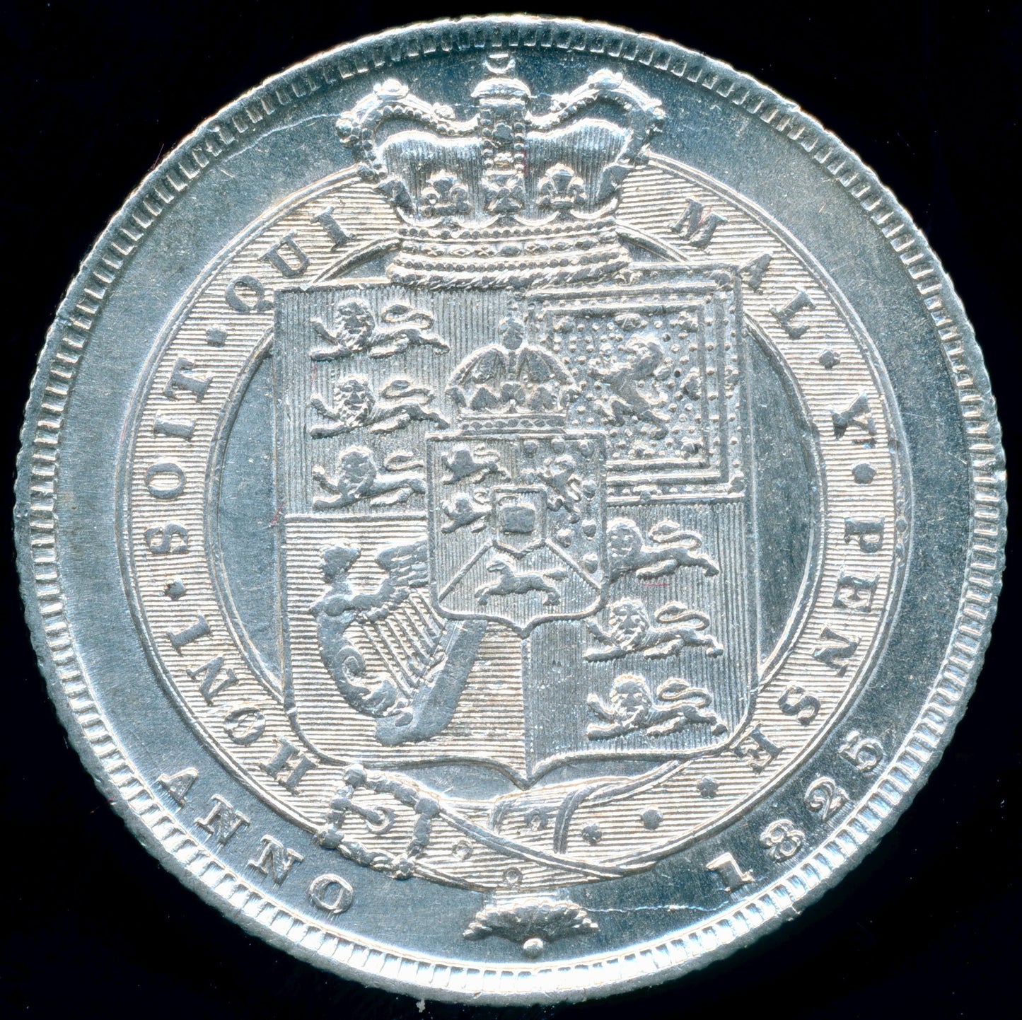 1825 Shilling Laureate head S3811 ESC 2402 GEF