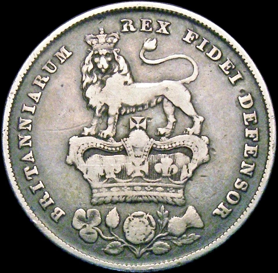1825/3 Shilling Bare head S3812 ESC not classified NF