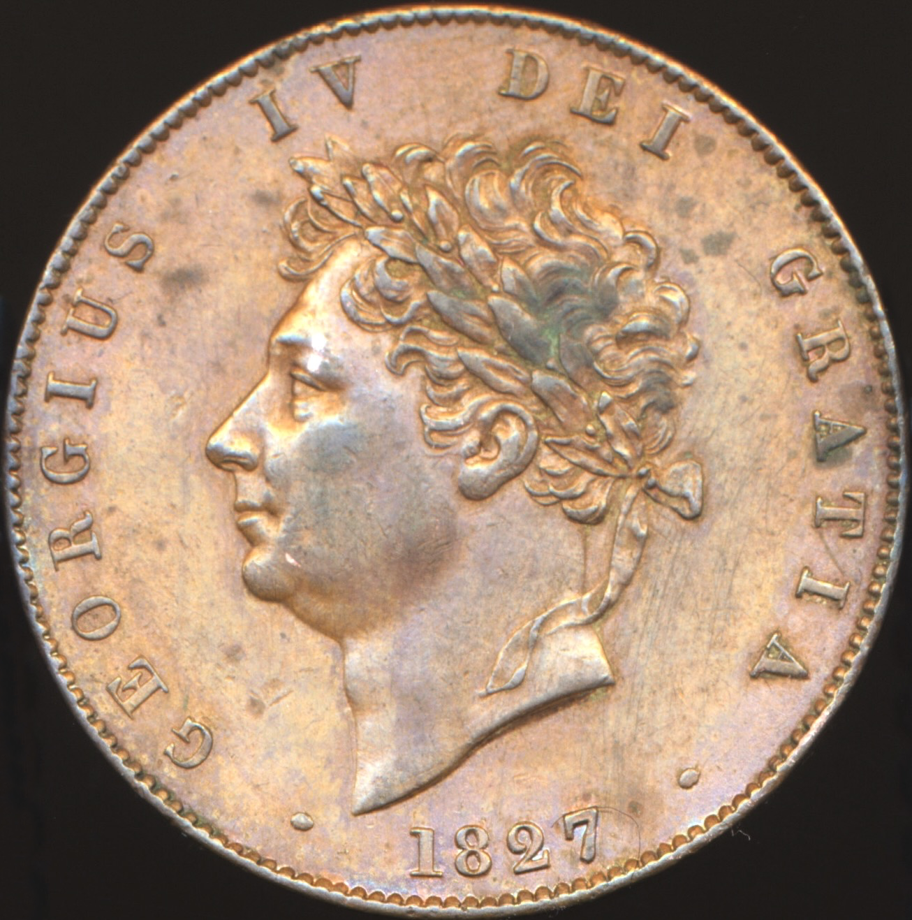 1827 Halfpenny S3824 BMC 1438 EF