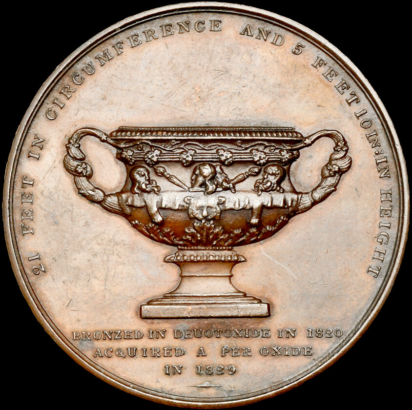 1829 Thomason's Vase 52mm bronze medal BHM 1359 UNC