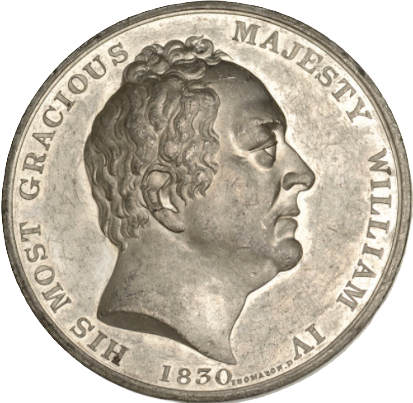 1830 The Accession of William IV 55mm white metal E1221 BHM 1423 Rare