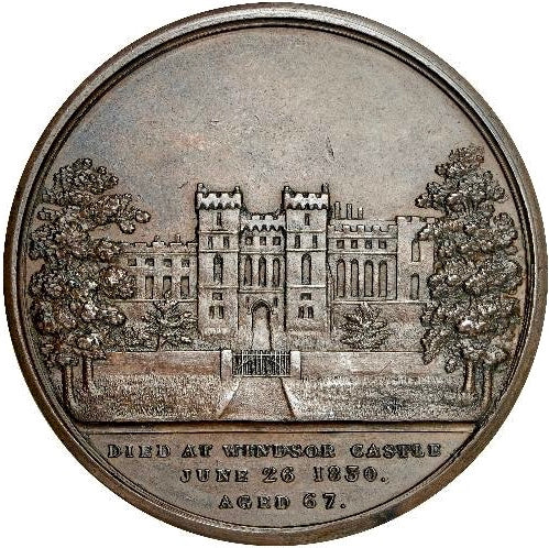 1830 Death of George IV at Windsor Castle 51.5mm copper medal E1219 BHM 1391