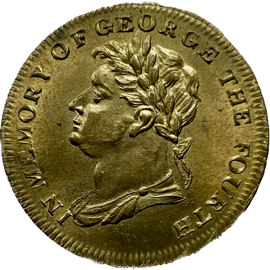 1830 Death of George IV 23mm brass medal BHM 1402
