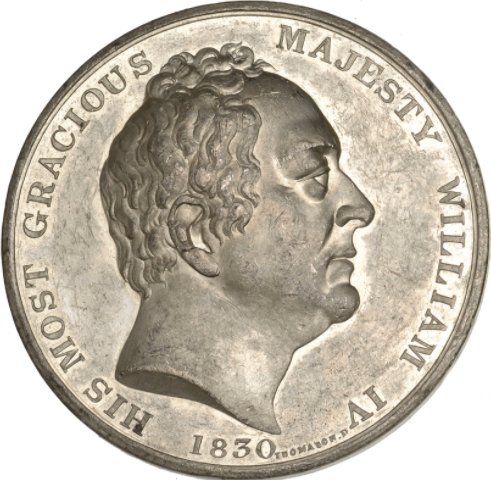 1830 The Accession of William IV 55mm white metal E1221 BHM 1423 Rare